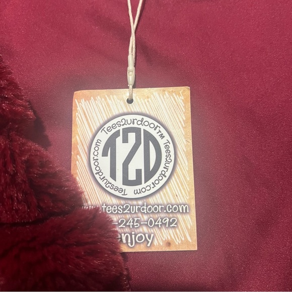 Tees2urdoor Womens Burgundy Faux Fur Jacket V Neck Zipper Closure Size XL NWT - Picture 6 of 7